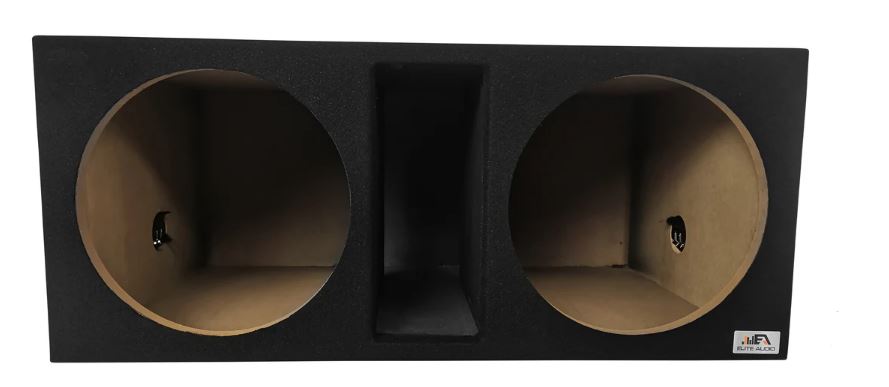 Elite Audio EBOX-SVD15SPL Dual 15” Subwoofer Enclosure - Plush OEM Carpet, 35Hz Tuned Mega Port, 1” MDF Heavy-Duty Construction, Pro-Tuned Ports, High-Current Spring Terminals for Powerful SPL Bass & Superior Sound Quality