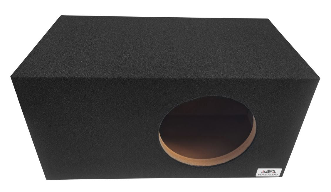 Elite Audio EBOX-SVS10SPL Single 10” Subwoofer Enclosure - Plush OEM Carpet, Rear Side Port for SPL Bass, 1” MDF Heavy-Duty Construction, Pro-Tuned Ports, High-Current Terminals for Enhanced Sound Quality