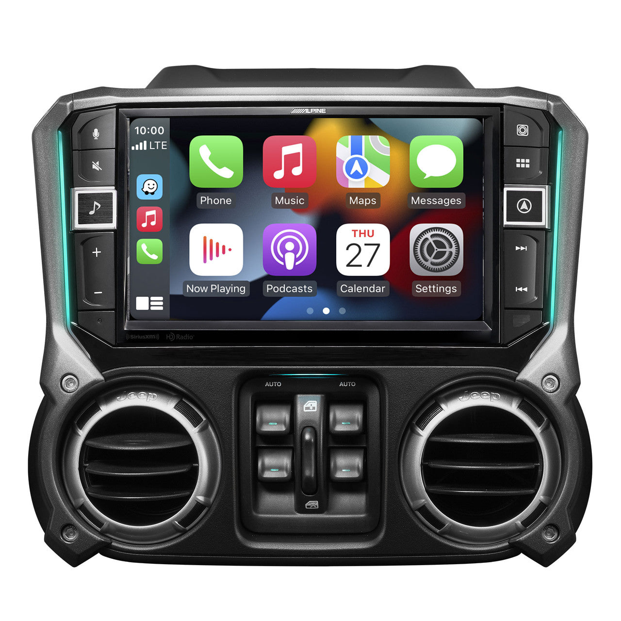 Alpine I509-WRA-JK Receiver w/ SPV-65RGB-CAN 6.5” Cage-Mounted Universal Weather-Resistant Coaxial RGB LED Speaker Pods