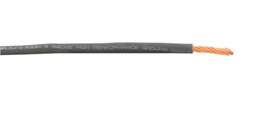Elite Audio 4 Gauge Ground Wire – 100ft CCA Power Cable for Car Audio & High-Current Systems