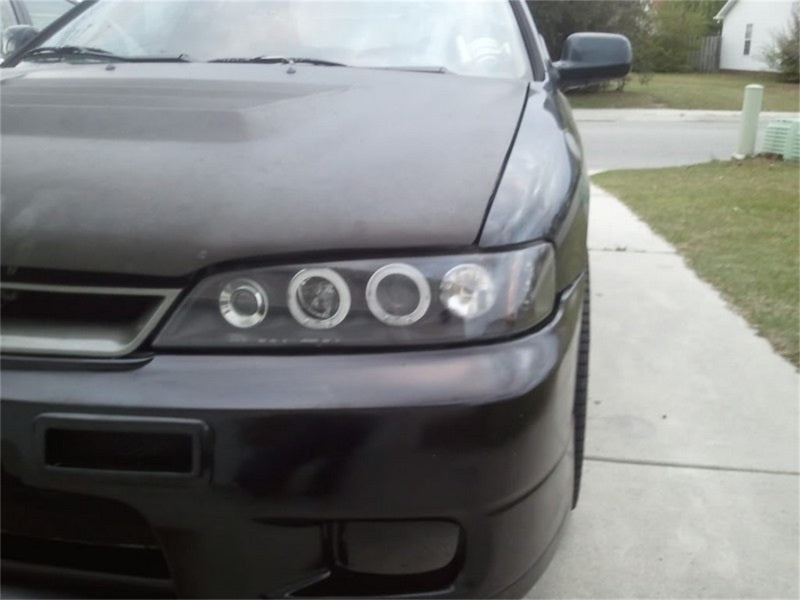 Spyder Honda Accord 98-02 1PC Projector Headlights LED Halo Amber Reflector Blk PRO-YD-HA98-AM-BK