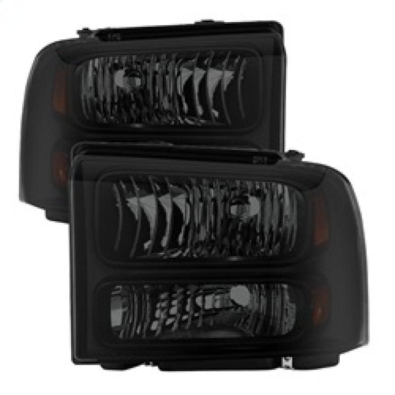 xTune Ford F250/350/450 Super Duty 05-07 Crystal Headlights Black Smoked HD-JH-FS05-AM-BSM