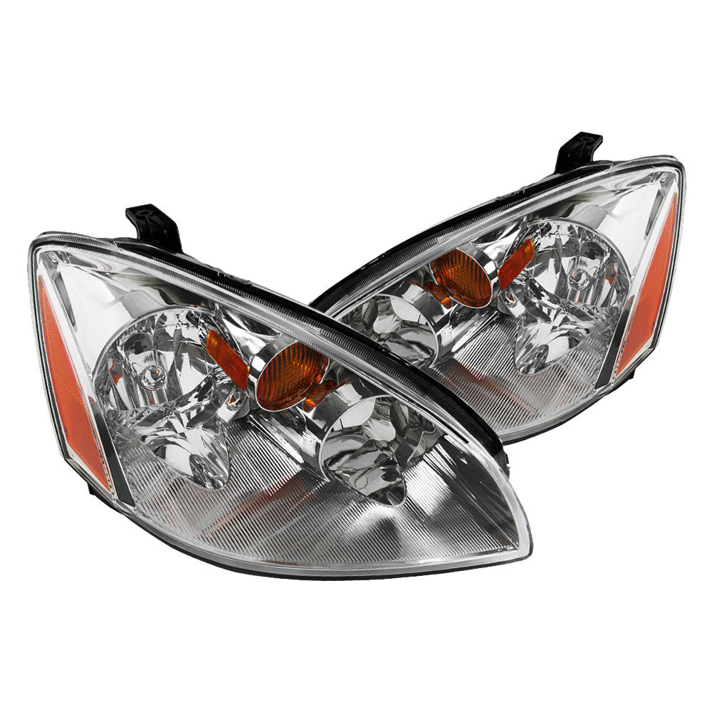 Spec-D 02-04 Nissan Altima Crystal Headlights Chrome/Clear Amber