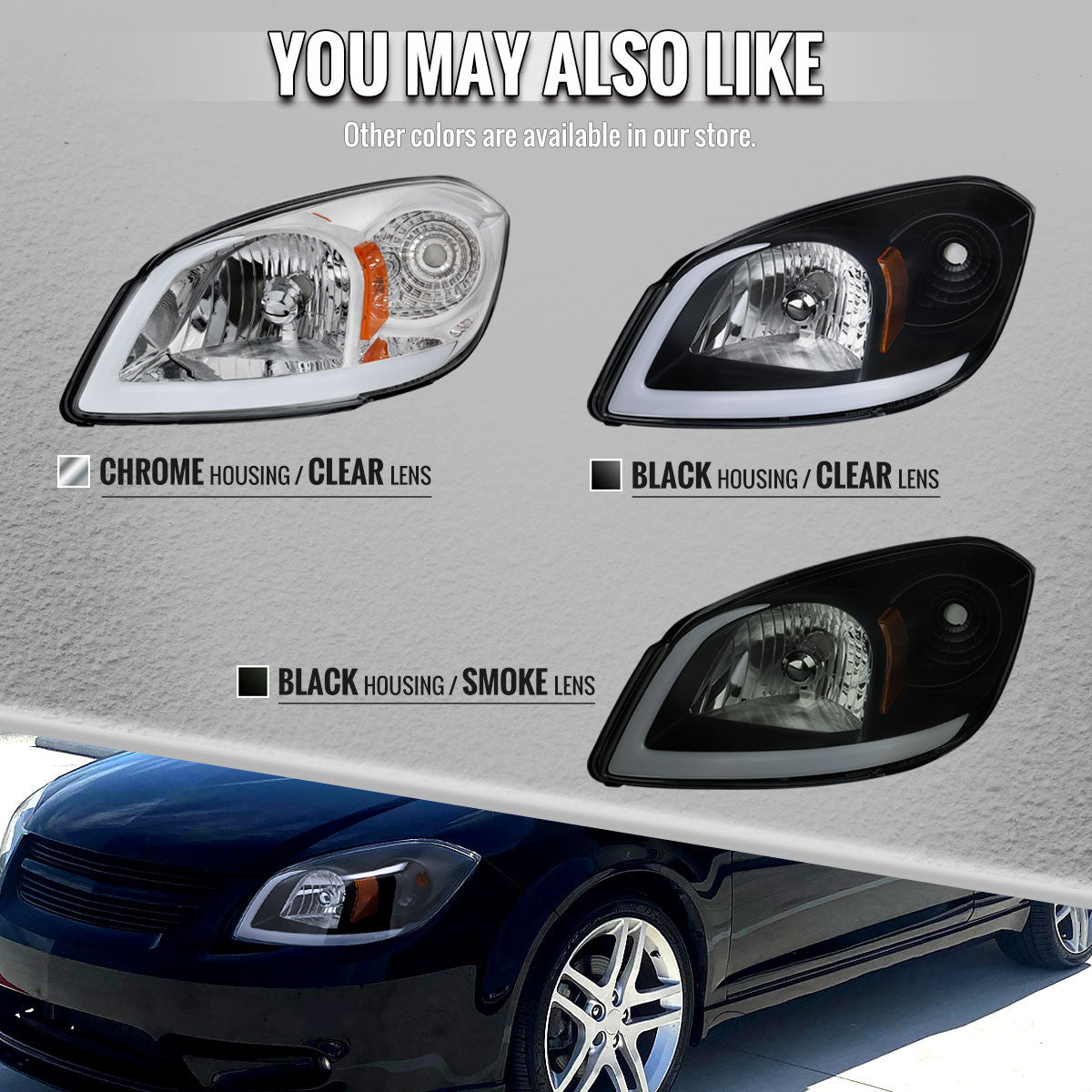 Spec-D 05-10 Chevrolet Cobalt Headlight Black/Smoked OEM style