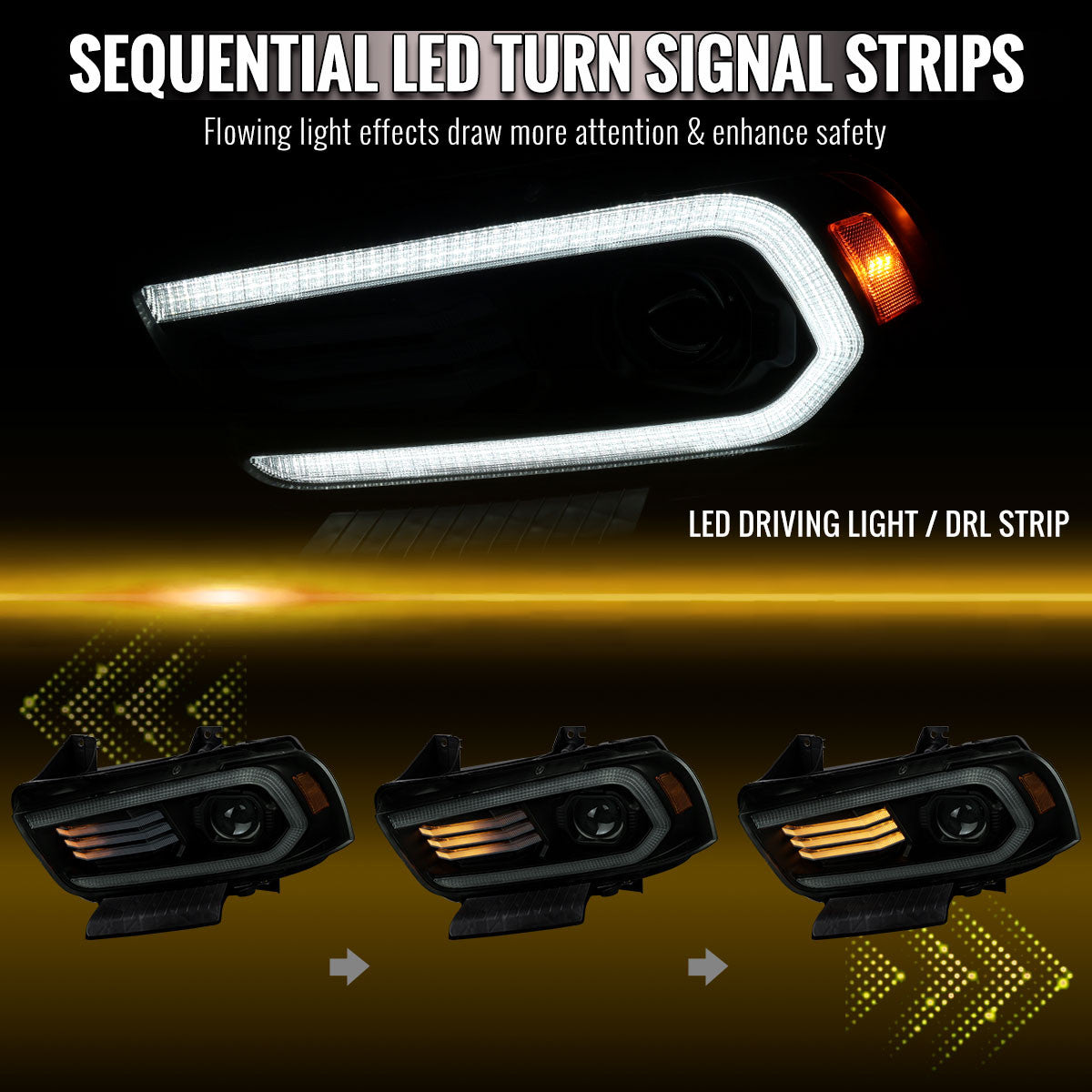 Spec-D 11-14 Dodge Charger Projector HID Headlight Black/Smoked