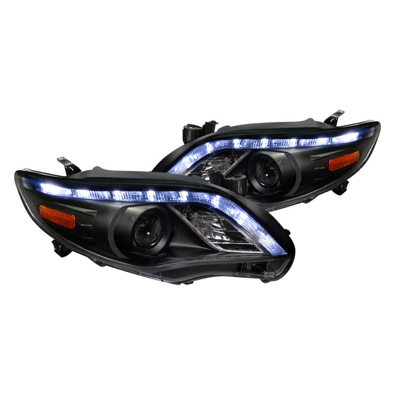 Spec-D 11-13 Toyota Corolla Projector Headlights Black