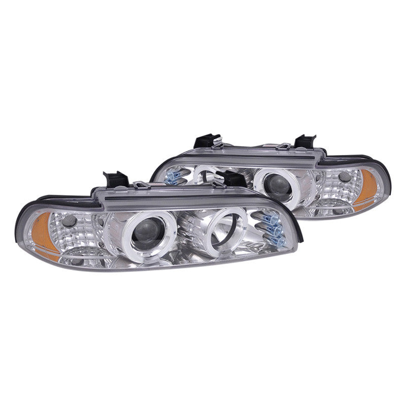Spec-D 97-03 BMW E39 5 Series Headlights Halo Projector Chrome/Clear
