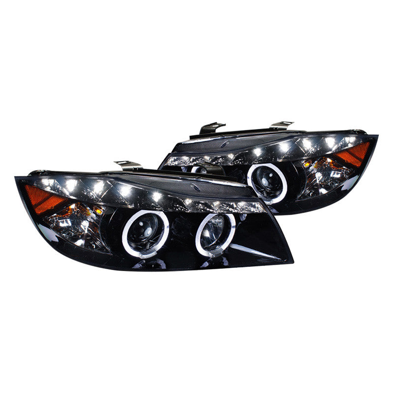Spec-D 06-08 BMW 3 Series E90 Headlights Dual Halo V2 Black Smoked