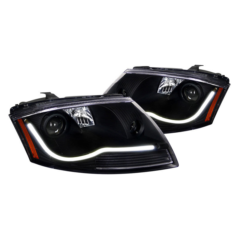 Spec-D 99-06 Audi TT Headlights LED Bar Projector Matte Black/Clear