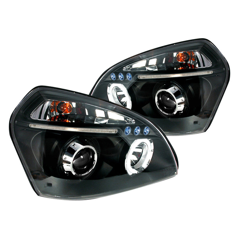 Spec-D 05-09 Hyundai Tucson Halo Projector Headlights Black