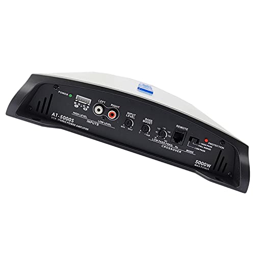Audiotek AT5000S 2 Channel Stereo Car Amplifier - 5000 Watts, 2 Ohm Stable
