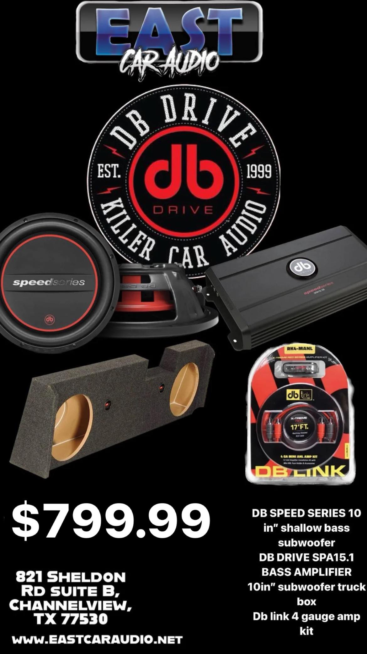 DB drive speed series (shallow) subwoofer Combo TRUCK