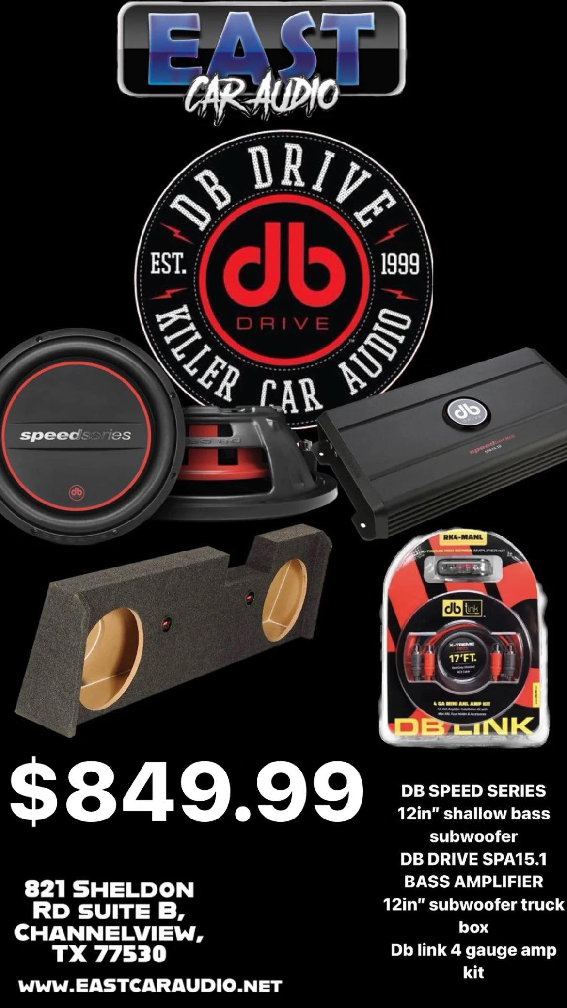 DB drive speed series (shallow) subwoofer Combo TRUCK