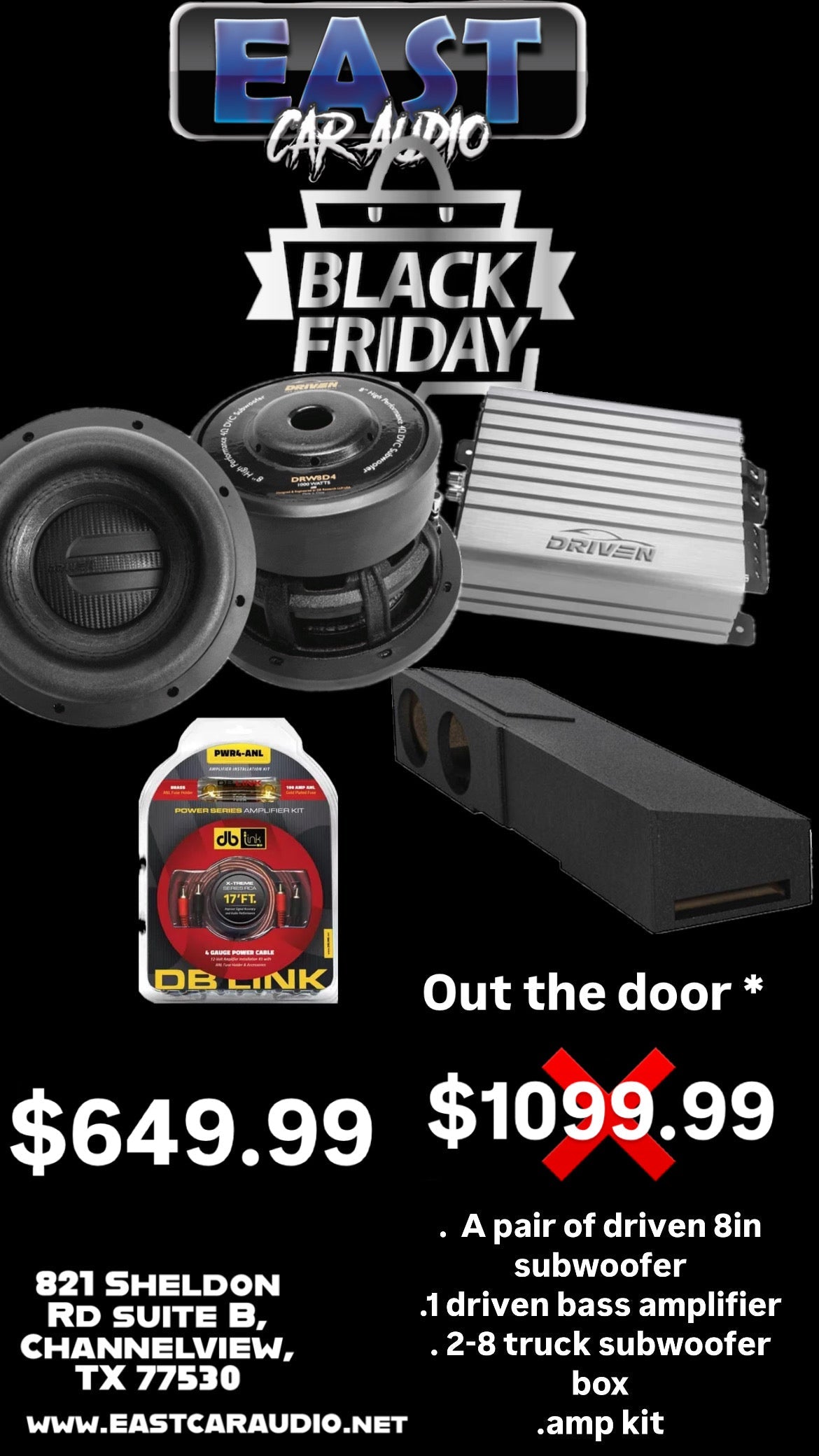 Black Friday Pickup Truck Bass Combo Universal 09-23 F-150, 16-23 F-250, 09-23 Ram, 99-23 Silverado Sierra