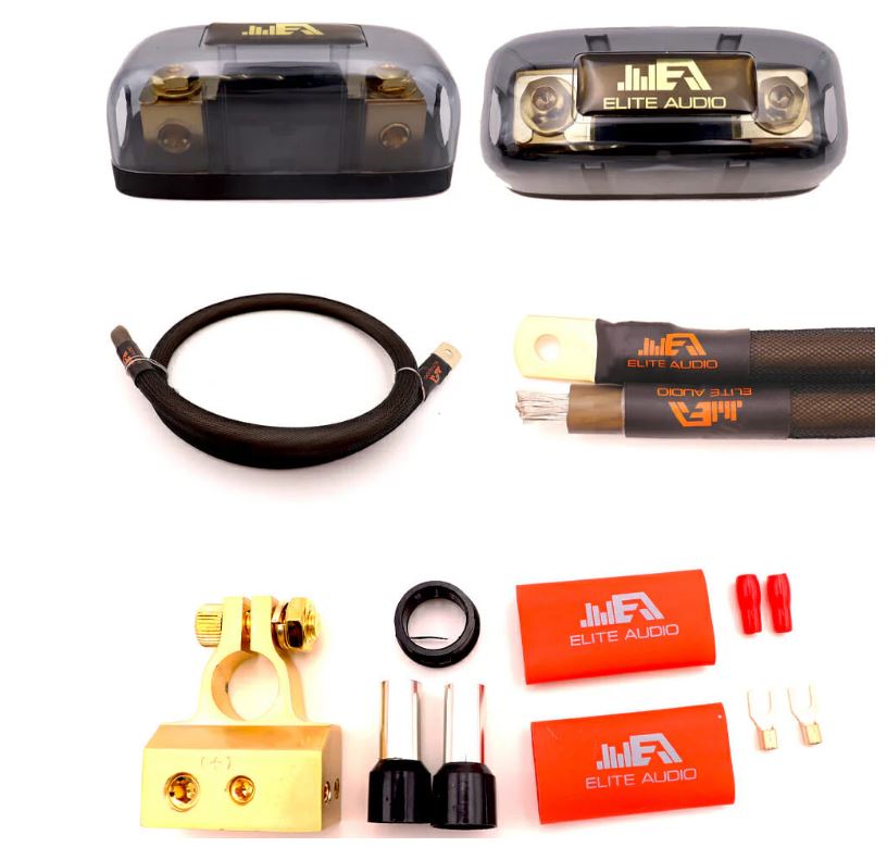 Elite Audio EA-PROK0 Pro Series 100% OFC Copper 0 Gauge Amp Kit | True Gauge Complete Amp Wiring Kit | Elite Audio
