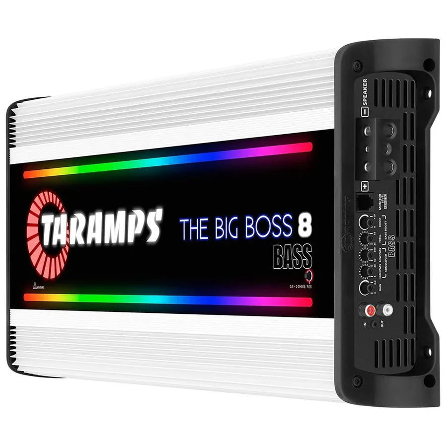 Taramps Big Boss 8 | 8000W RMS Monoblock Amplifier 0.5-Ohm~2-Ohm 8000W RMS Smart 1-Channel Monoblock Car Amplifier