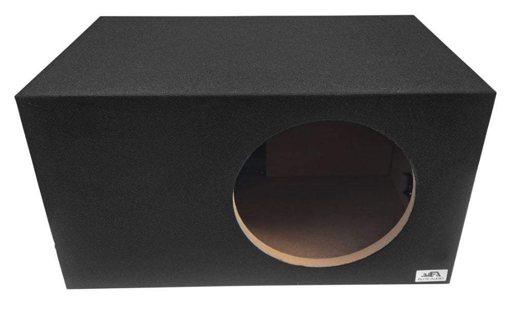 Elite Audio EBOX-SVS15SPL Single 15” Subwoofer Enclosure - Polyurethane Bed Liner Finish, Rear Side Port for SPL Bass, 1” MDF Heavy-Duty Construction, Pro-Tuned Ports, High-Current Terminals for Superior Sound Quality