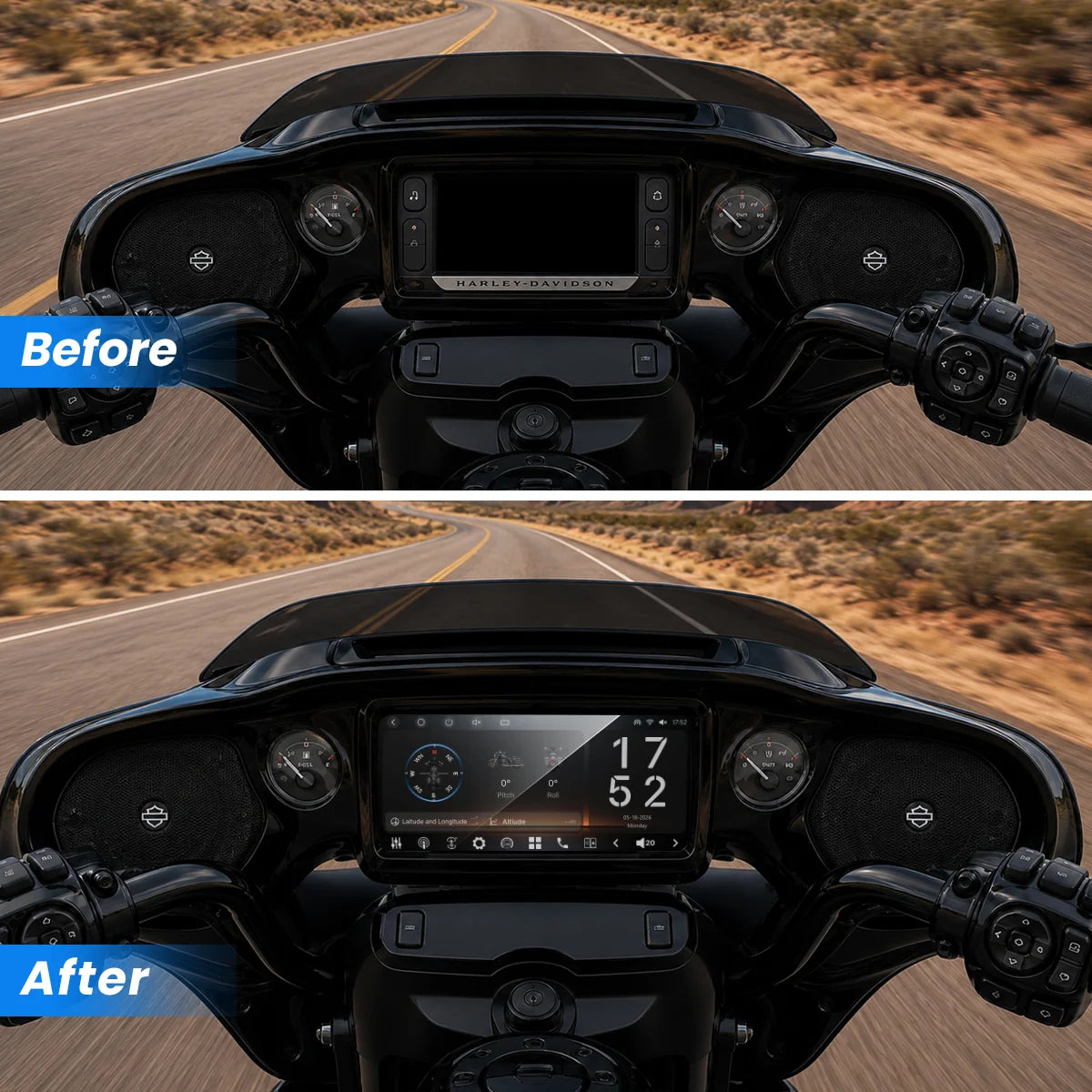 Vinland Rebel 8.25″ OEM-Fit Motorcycle Head Unit for 2014–2023 Harley-Davidson Touring Models
