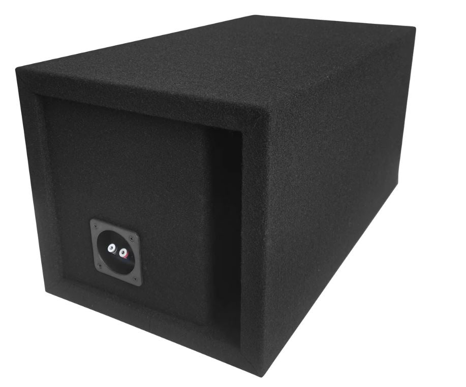 Elite Audio EBOX-SVS10SPL Single 10” Subwoofer Enclosure - Plush OEM Carpet, Rear Side Port for SPL Bass, 1” MDF Heavy-Duty Construction, Pro-Tuned Ports, High-Current Terminals for Enhanced Sound Quality