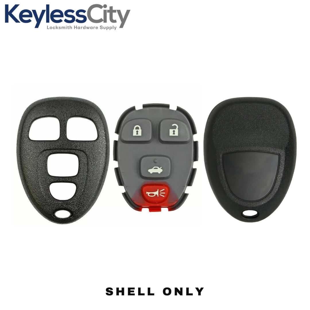 2004-2013 GM 4-Button Keyless Entry Remote SHELL For KOBGT04A - Black (AFTERMARKET)