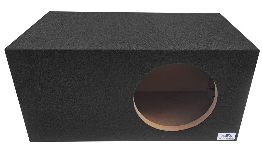 Elite Audio EBOX-SVS12SPL Single 12” Subwoofer Enclosure - Plush OEM Carpet, Rear Side Port for SPL Bass, 1” MDF Heavy-Duty Construction, Pro-Tuned Ports, High-Current Terminals for Superior Sound Quality