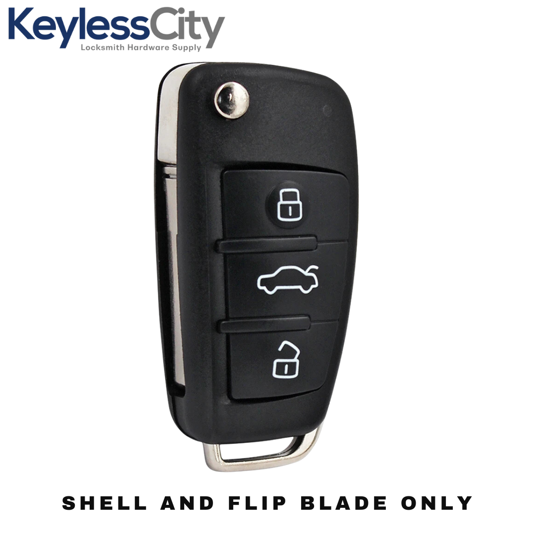 2006-2015 Audi / 3-Button Flip Key SHELL For IYZ-3314 (AFTERMARKET)