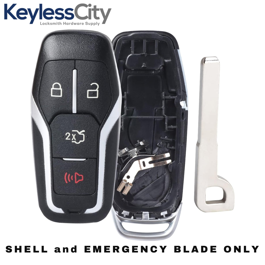 2013-2018 Ford / 4-Button Smart Key SHELL For M3N-A2C31243800, M3N-A2C31243300 (AFTERMARKET)