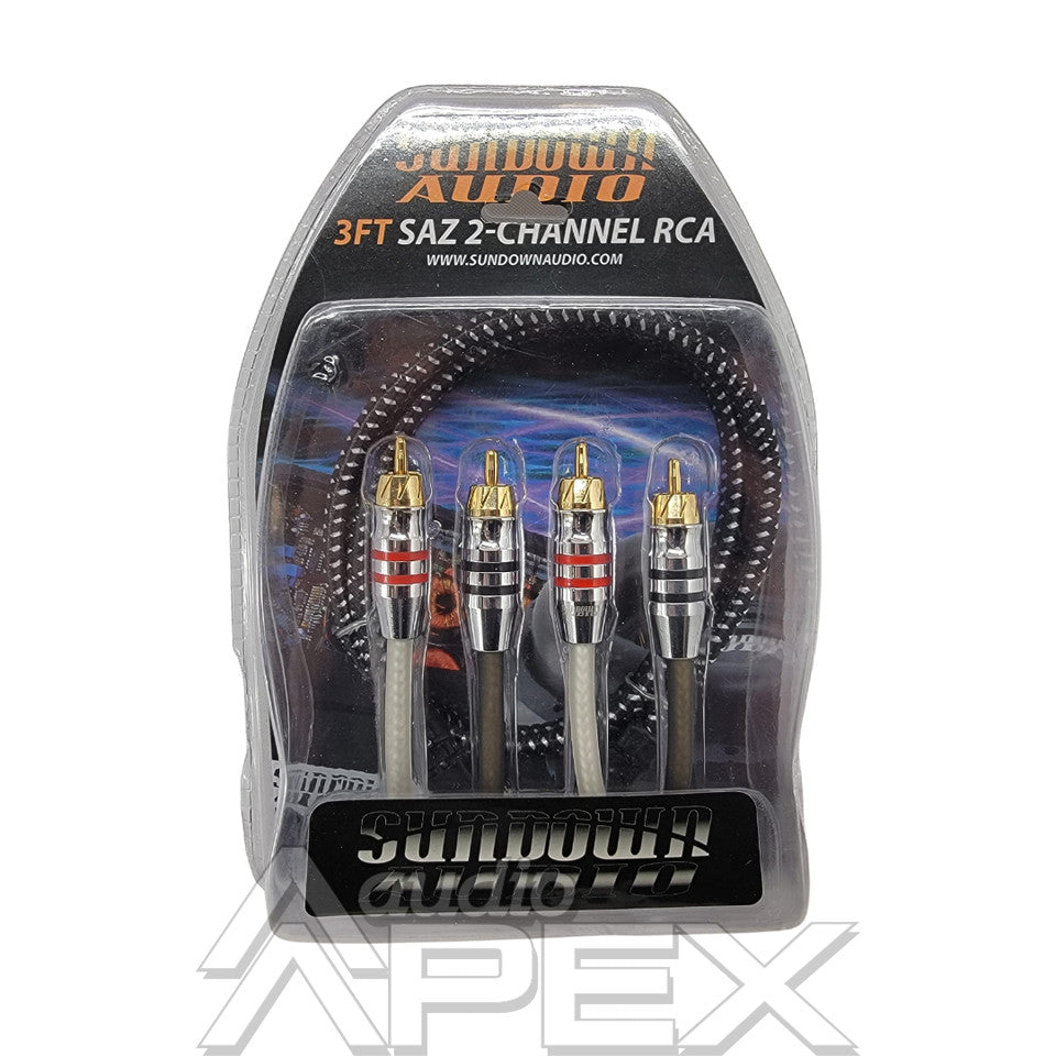 Sundown Audio 3 ft. 2 Channel High Quality RCA Interconnect Cables (SAZ Series)