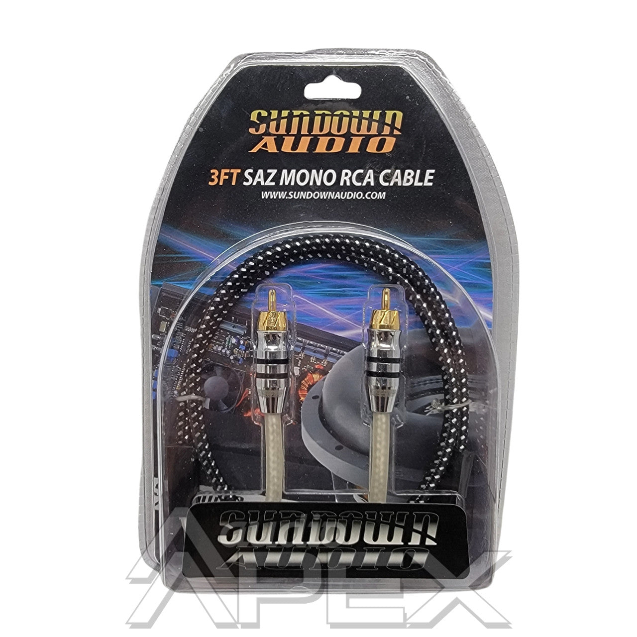 Sundown Audio 3 ft. Mono Channel High Quality RCA Interconnect Cables (SAZ Series)