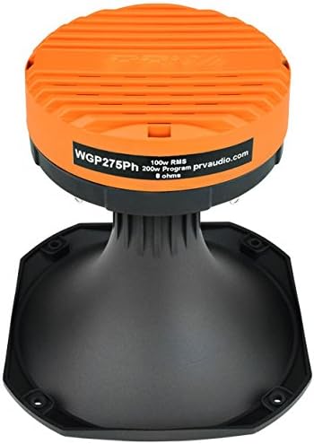PRV AUDIO WGP275Ph 1” Exit Phenolic Driver Horn, Midrange Vocal Reproduction Low Distortion Compression Driver and Horn Combo, 100 Watts RMS Power, 200 Watts Program Power Horn Driver