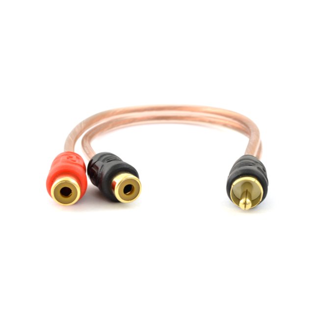 Raptor RCA600-Y2 6-inch Gold Male to 2 Female RCA Y Adapter Audio Cable