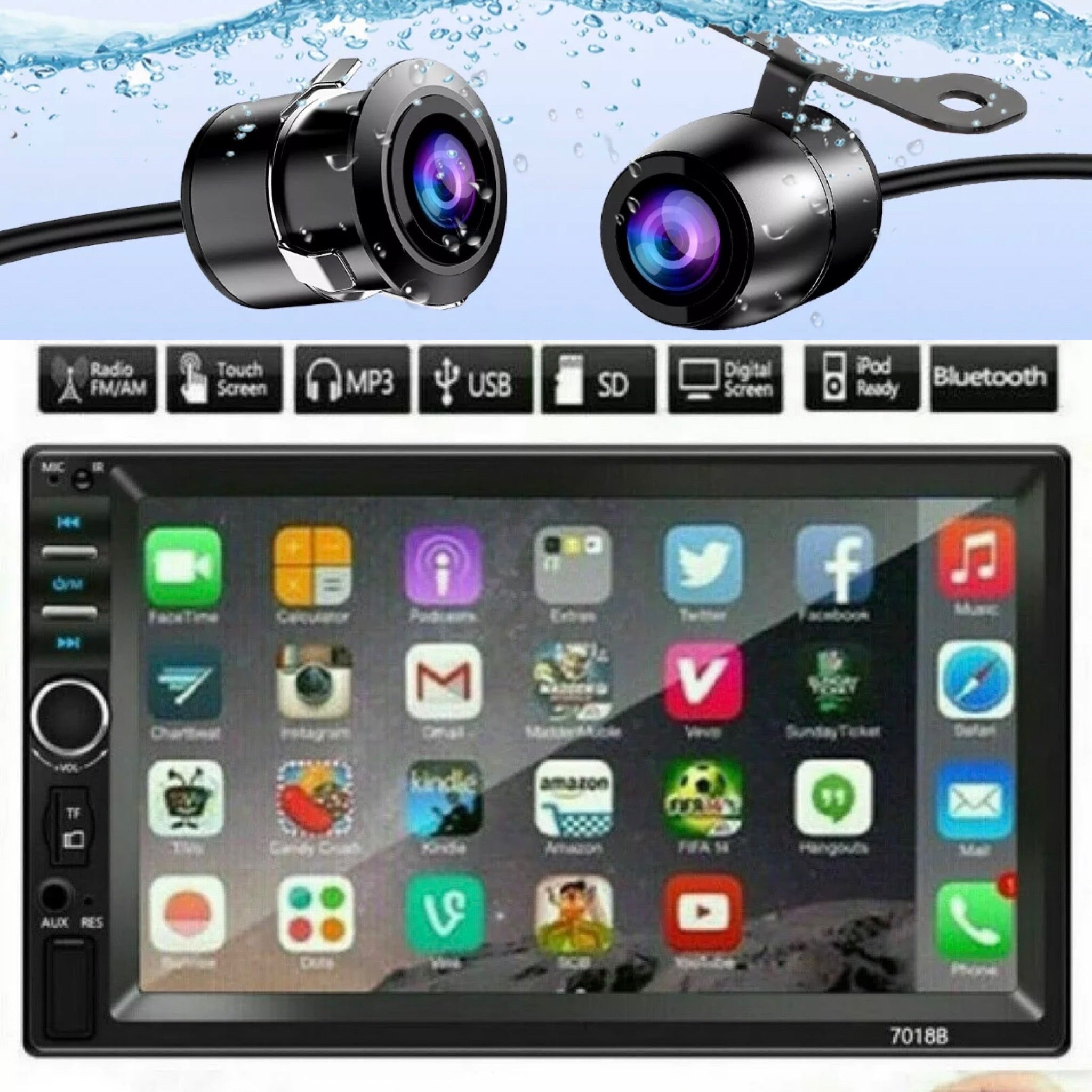 ECA MP5 7” Touch Screen Car Stereo with Netflix and YouTube Support