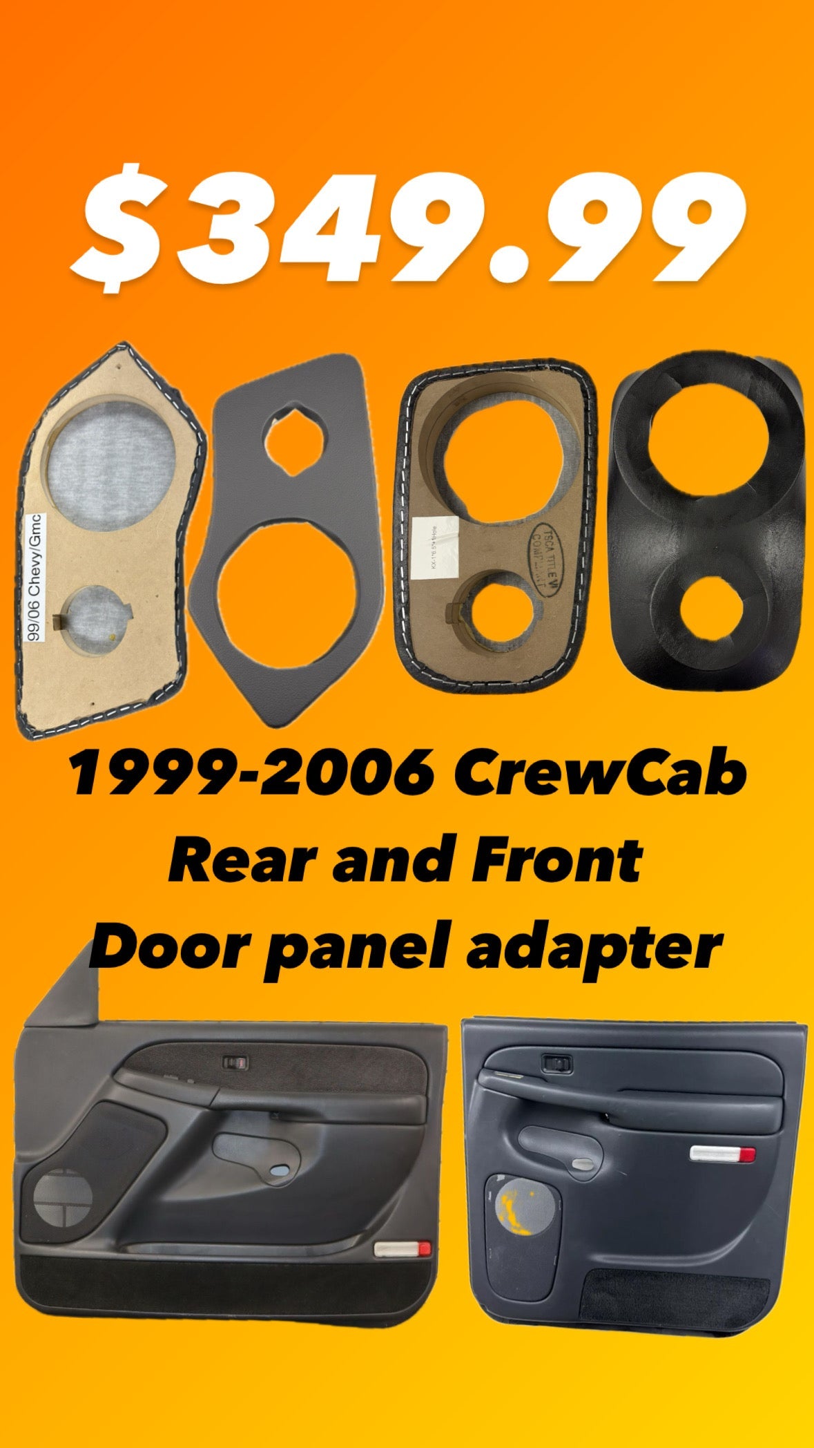 ECA 99-06 Silverado Sierra Yukon Tahoe Suburban Spacer Adaptor for Front and Back Door Pod Baffles
