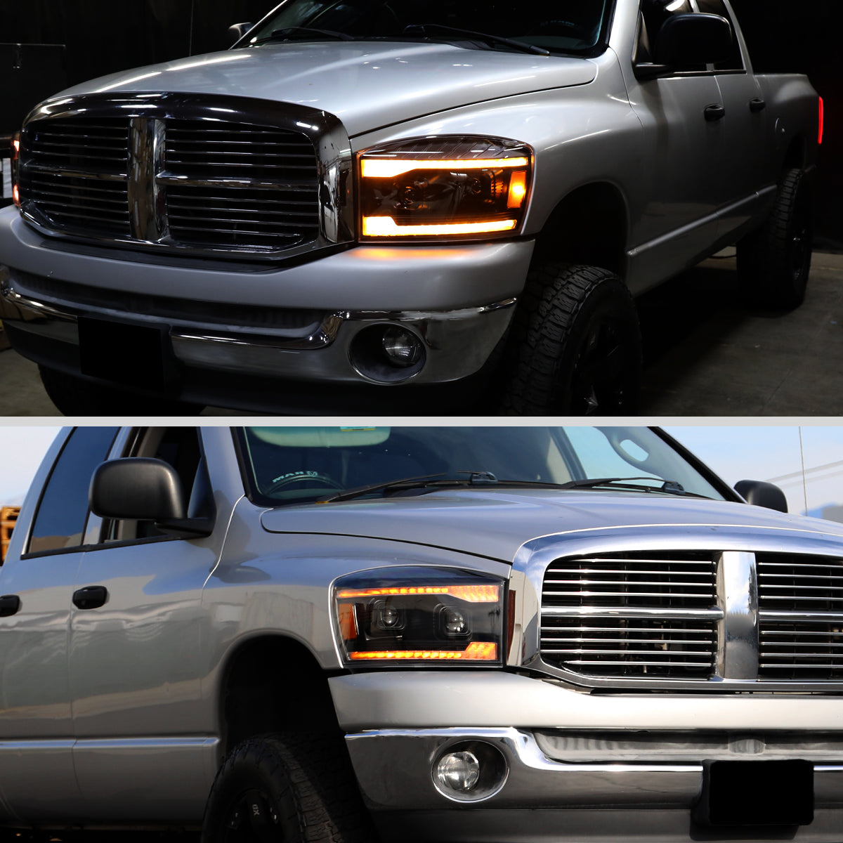 Spec-D 06-08 Dodge Ram 1500 2500 3500 Projector Led Headlight Black