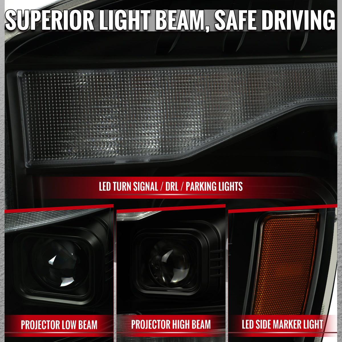 Spec-D 06-08 Dodge Ram 1500 2500 3500 Projector Headlight Black/Smoked