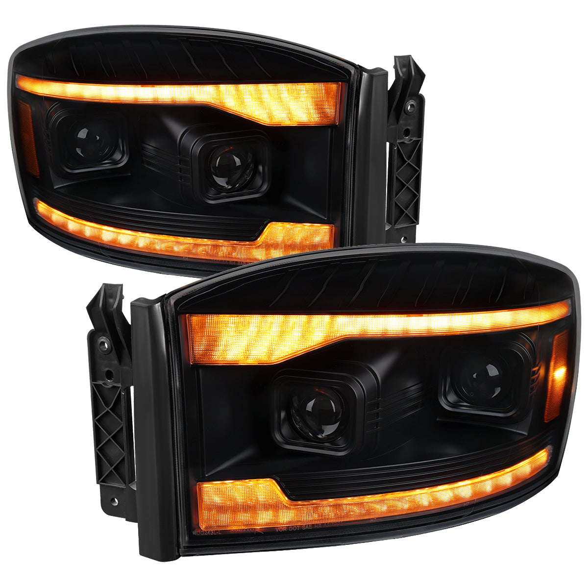 Spec-D 06-08 Dodge Ram 1500 2500 3500 Projector Headlight Black/Smoked
