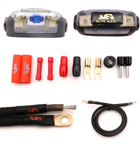 Elite Audio 8 Gauge Amp Kit Pro Series 100% OFC Copper True Gauge Complete Amplifier Wiring Kit