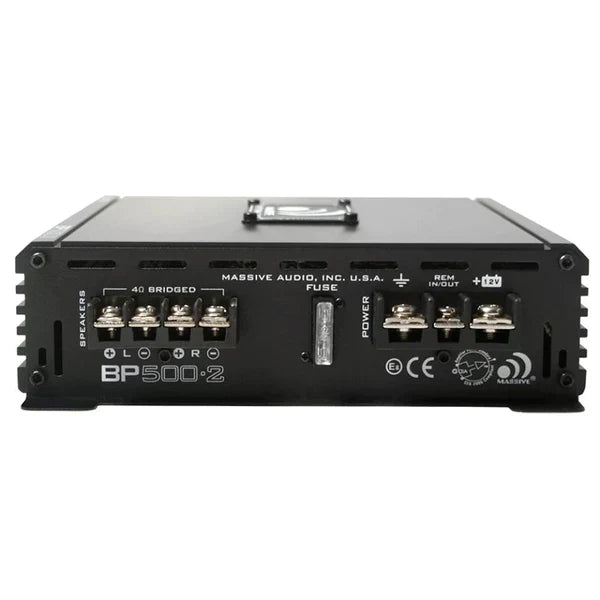 MASSIVE AUDIO BP500.2 V2 - 80 Watts RMS x 2 @ 4 Ohm 2 Channel Amplifier