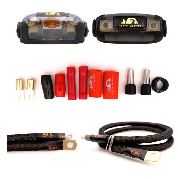 Elite Audio 4 Gauge Amp Kit Pro Series 100% OFC Copper True Gauge Complete Amplifier Wiring Kit