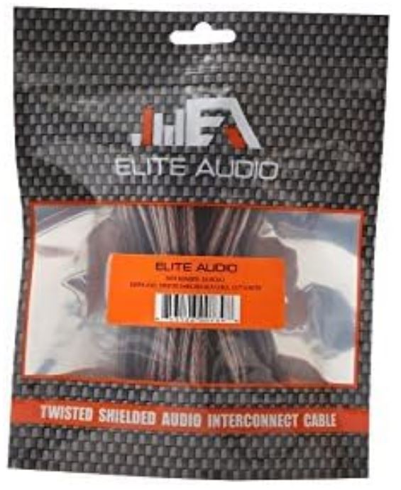 Elite Audio EA-RCA12 Standard 2-Ch RCA Cable - 12ft. Male to Male Twisted Wire Pair with Noise Reduction