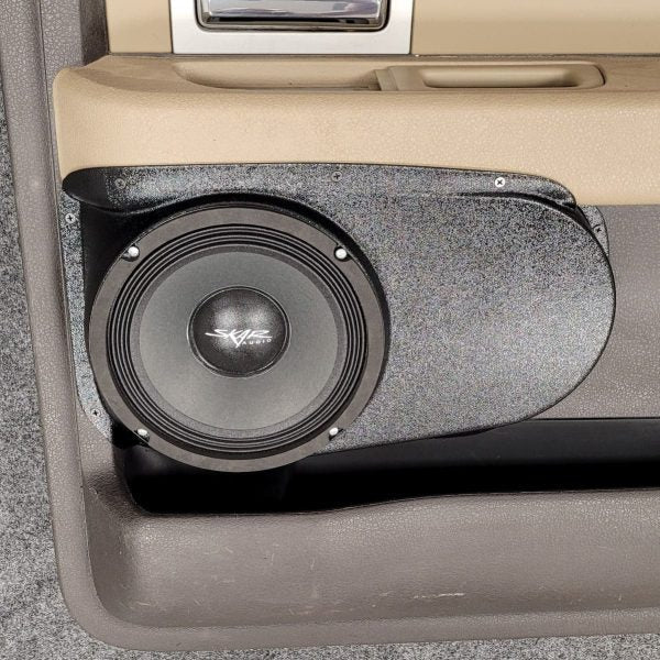 Custom Speaker Pods 8″ Speaker Pods for the Rear Door of a 09-14 Ford F-150 Crew Cab