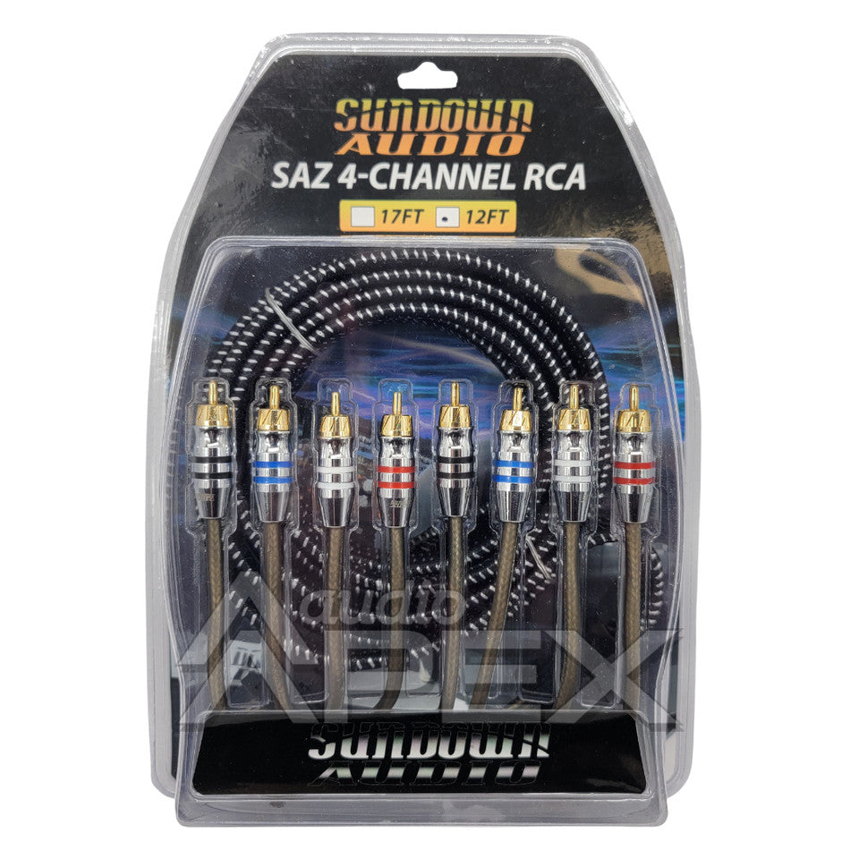 Sundown Audio 12 ft. 4 Channel High Quality RCA Interconnect Cables (SAZ Series)
