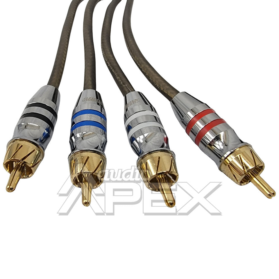 Sundown Audio 12 ft. 4 Channel High Quality RCA Interconnect Cables (SAZ Series)