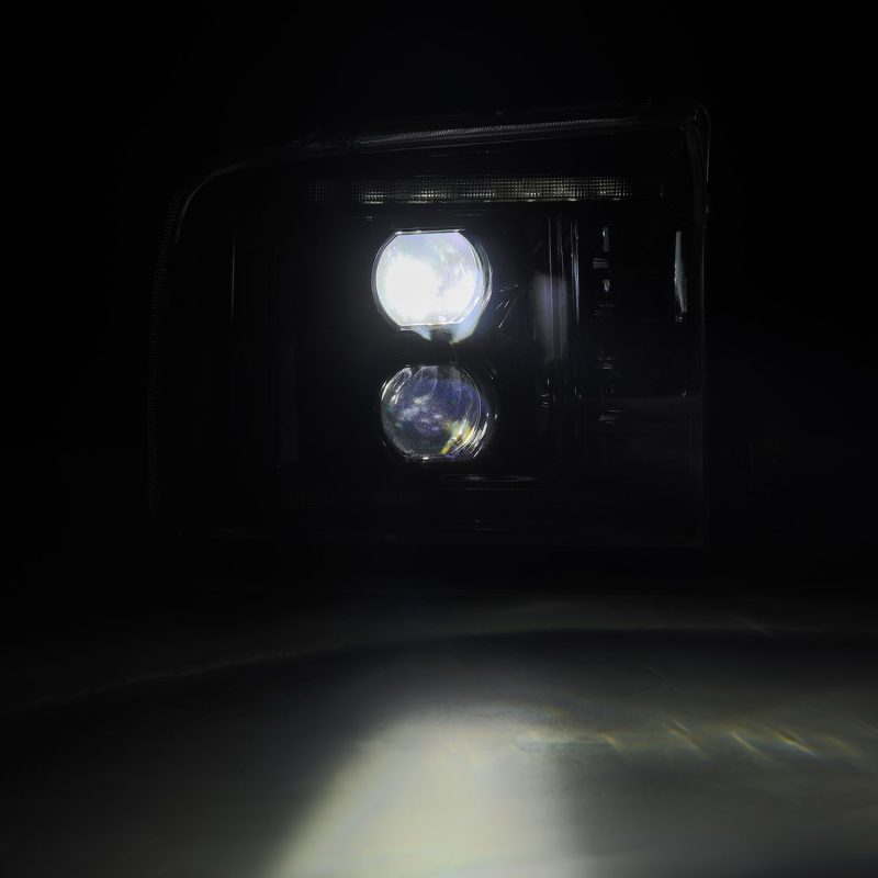 AlphaRex 05-07 Ford Super Duty/Excursion LUXX-Series LED Projector Headlights Alpha-Black