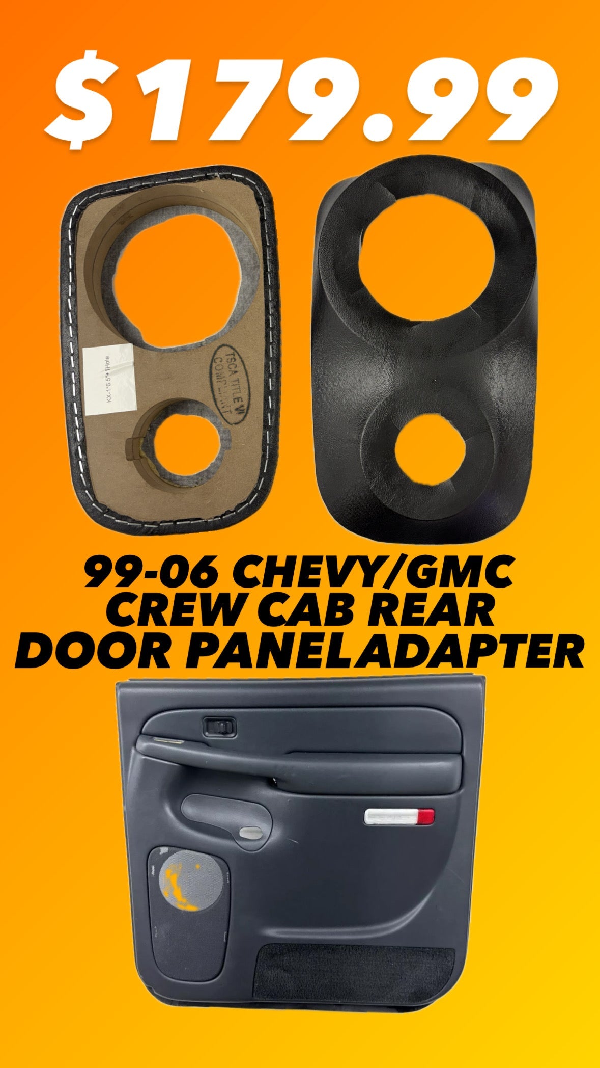 ECA 99-06 Silverado Sierra Yukon Tahoe Suburban Spacer Adaptor for Front and Back Door Pod Baffles