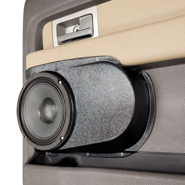 Custom Speaker Pods 8″ Speaker Pods for the Rear Door of a 09-14 Ford F-150 Crew Cab