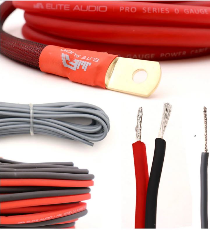 Elite Audio EA-PROK0 Pro Series 100% OFC Copper 0 Gauge Amp Kit | True Gauge Complete Amp Wiring Kit | Elite Audio
