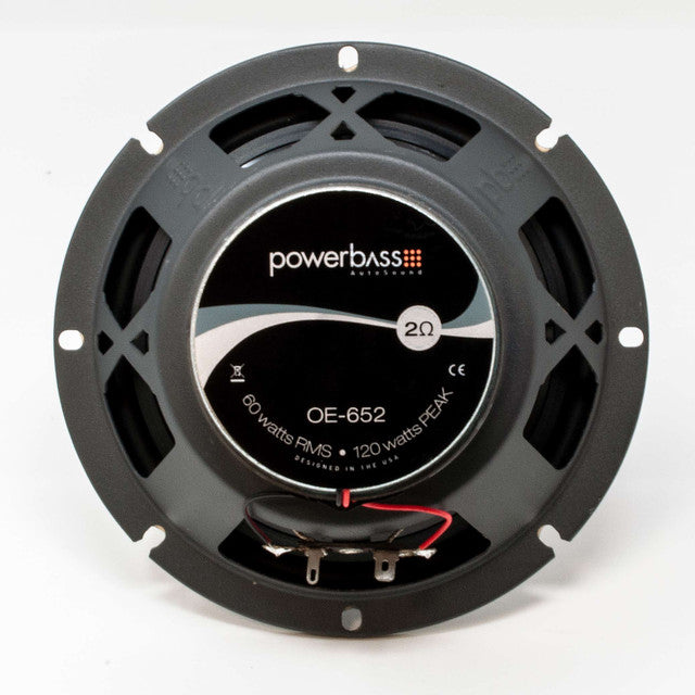 PowerBass OE-652 6.5” OEM Replacement Speakers – 2-Ohm Full-Range Coaxial Car Speakers (Pair)