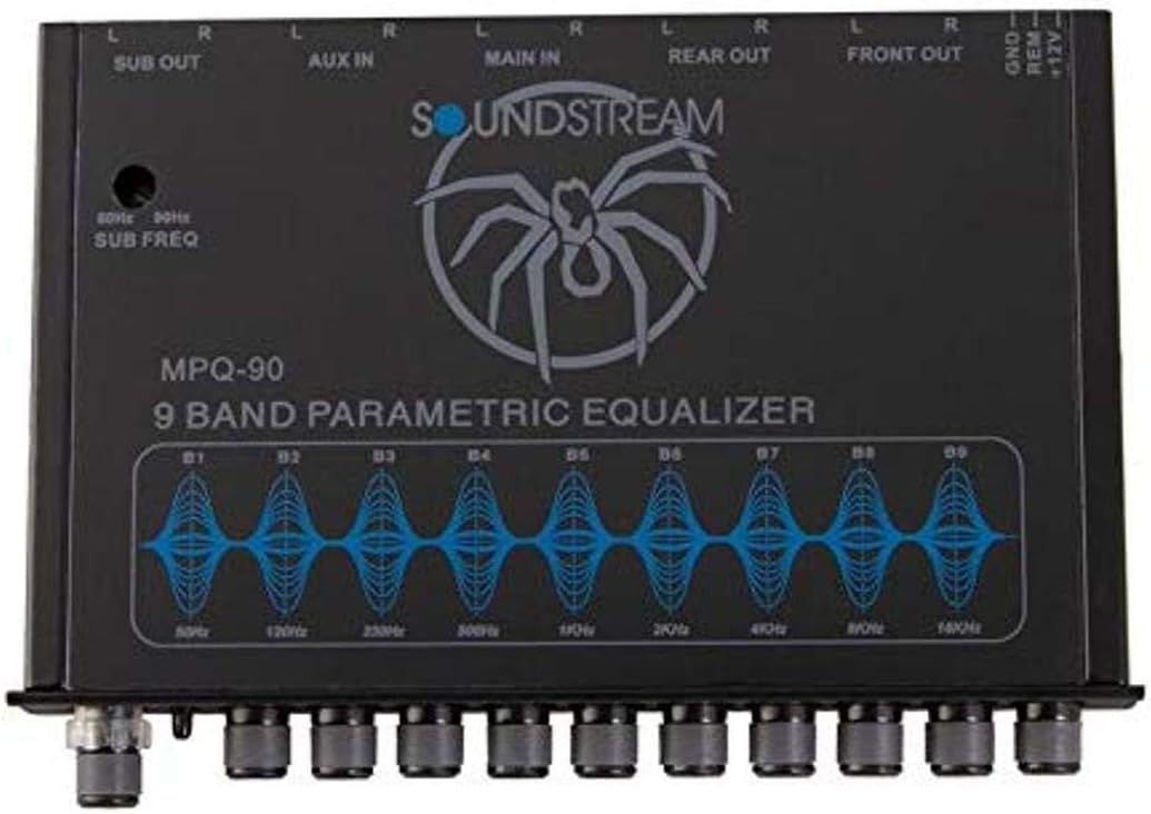 Sound Stream MPQ-90 9 Band 1/2 DIN Equalizer with Subwoofer Level Control