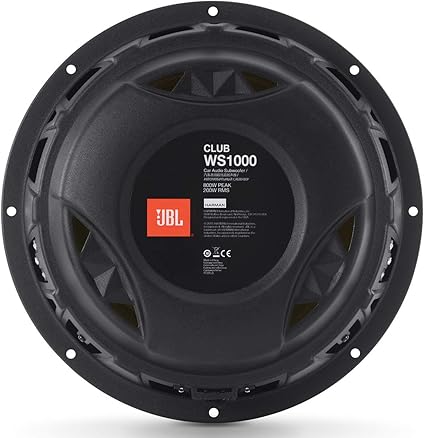 JBL Club WS1000 - 10” shallow mount subwoofer w/SSI™ (Selectable Smart Impedance) switch from 2 to 4 ohm, Black